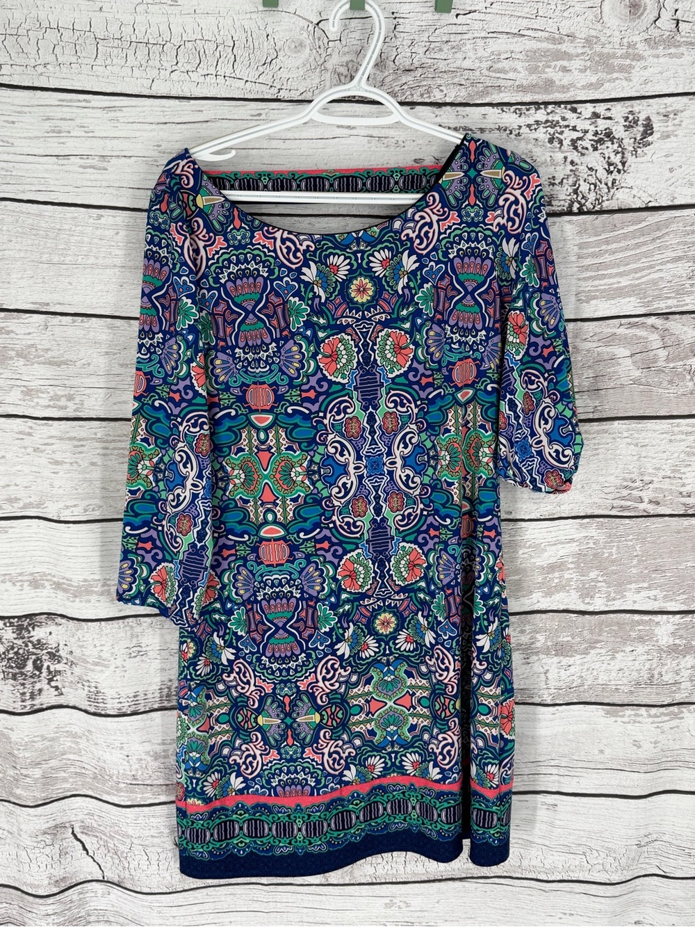 Laundry By Shelli Segal Blue Multi-Print Mini Dress